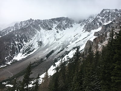 snow coated mountains during daytime thumbnail