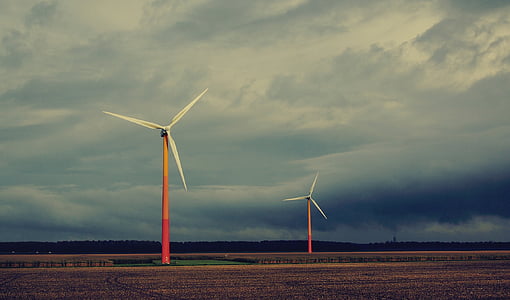 two white windmill on brown ground thumbnail