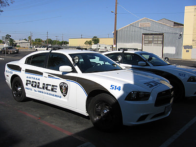 Amtrak Police cars at the Stockton – San Joaquin Street Station in California thumbnail