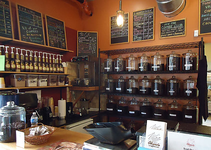 coffee bean in clear glass jar inside the room thumbnail