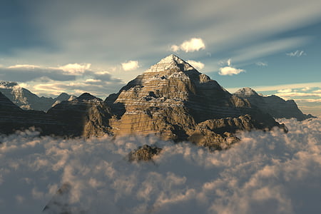 mountain over clouds during daytime thumbnail