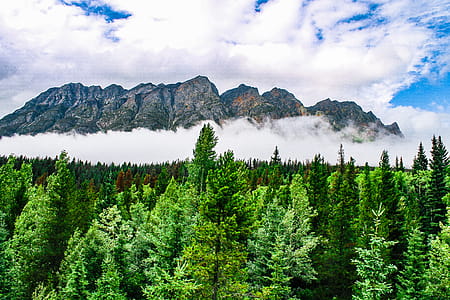 mountains, nature, clouds, cloudy thumbnail