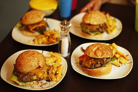 burgers on plates thumbnail