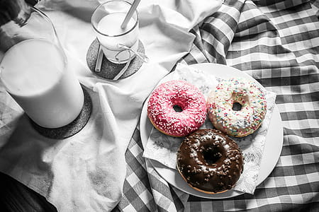 food, black-and-white, table, colourful thumbnail