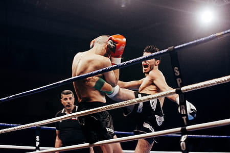 two man in stage doing kick boxing thumbnail
