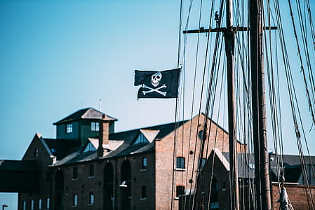Pirate Flag on Black Cable thumbnail