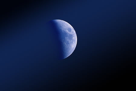 low angle photography of half moon thumbnail