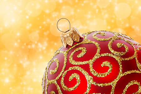 red and gold-colored Christmas Bauble thumbnail