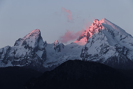 bird's-eye view photography of snow mountain thumbnail