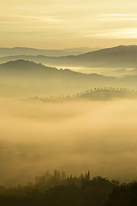 landscape photography of mountains with fogs thumbnail