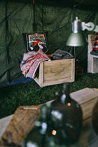 Interior of military styled tent thumbnail