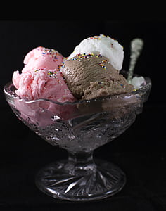 ice cream on glass bowl thumbnail