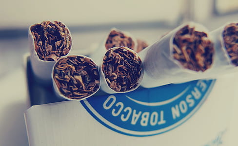 close-up photography of cigarette stick in box thumbnail