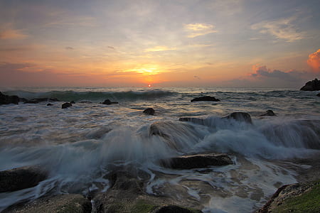 sea, dawn, landscape, nature thumbnail