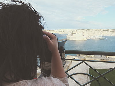 trip, vacation, viewing platform, women, sea thumbnail