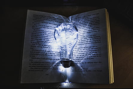 bulb light in middle of a book thumbnail