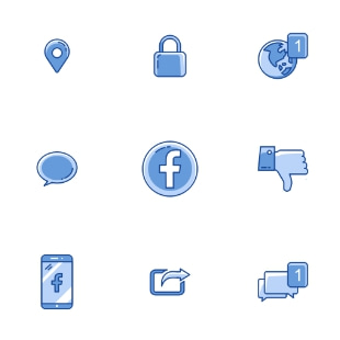 Facebook UI - Twotone svg vector icon sets