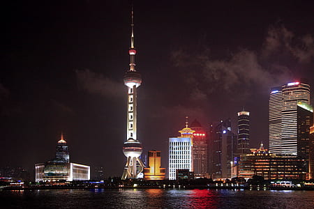 Oriental Pearl during Night Time thumbnail