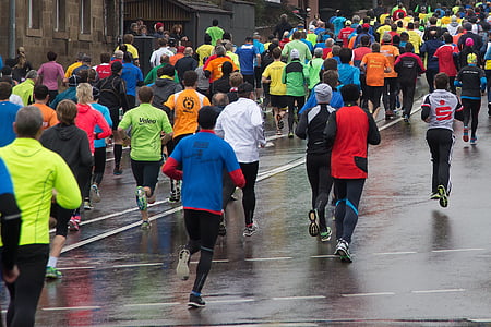 crowd of people running in gray road thumbnail