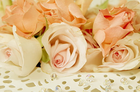white and pink rose flowers bouquet thumbnail