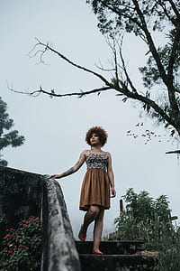 stairs, sky, person, woman thumbnail