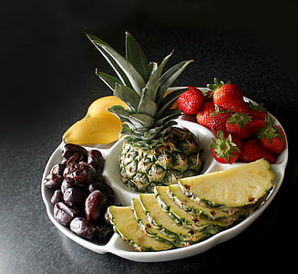 white 5-division tray with fruits thumbnail