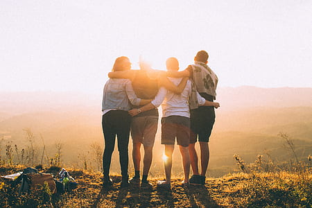 dawn, mountains, people, woman thumbnail