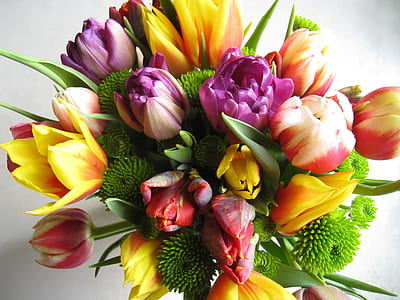 purple and yellow floral bouquet thumbnail