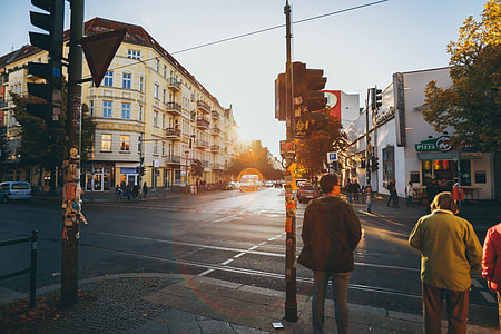 man wearing black jacket near gray pedestrian lane thumbnail