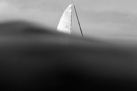 grayscale photo of white sail thumbnail