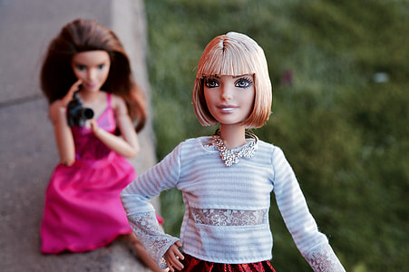 pink dress doll holding camera thumbnail
