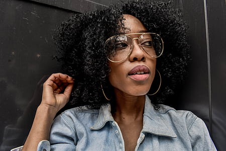 woman wearing aviator eyeglasses thumbnail