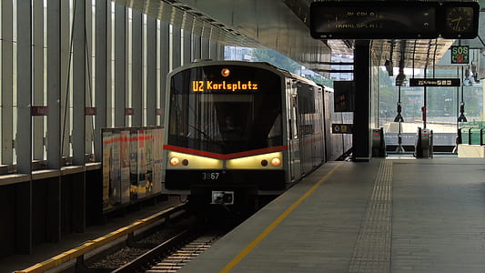 black and yellow train on subway during daytime thumbnail