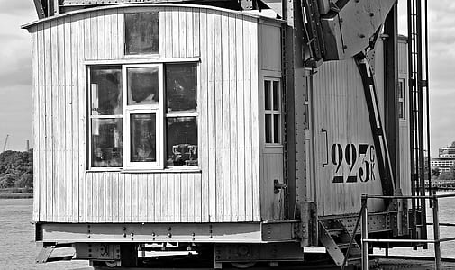 grayscale photography of train trailer thumbnail