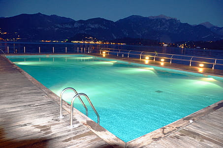 turned-on light on swimming pool thumbnail