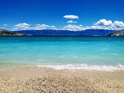 seashore within mountain range during daytime thumbnail