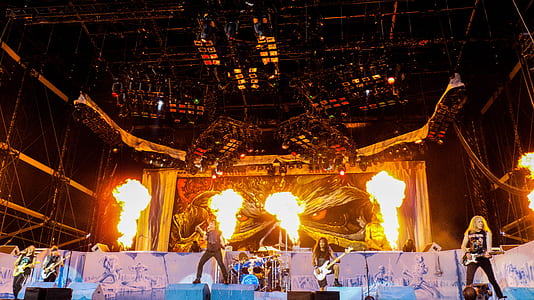 Band Playing on Stage With Fire thumbnail