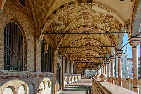 empty hallway inside dome building thumbnail