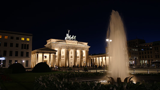 white concrete building at night thumbnail