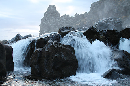 small waterfalls during day time thumbnail