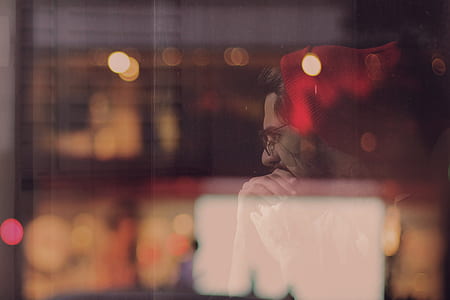 reflection, bokeh, indoor, man thumbnail