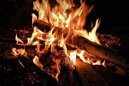 Bonfire during Nightime thumbnail