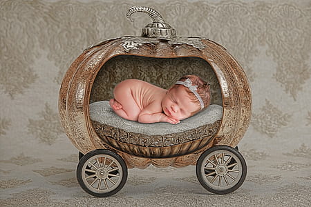 sleeping baby inside carriage thumbnail