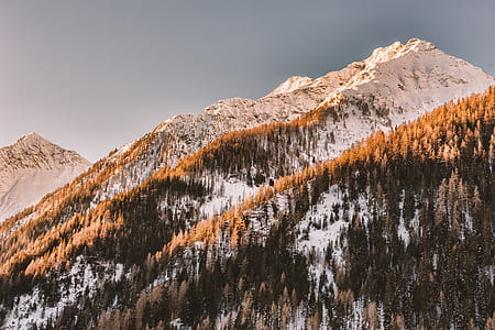 aerial photography of mountain covered with snow thumbnail