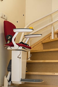 white and red stair lift chair thumbnail