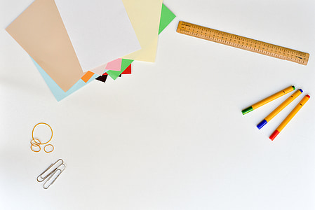 three yellow pen and yellow measuring ruler thumbnail