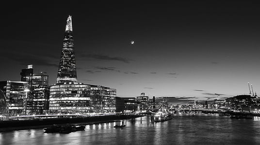 grayscale photo of cityscape thumbnail