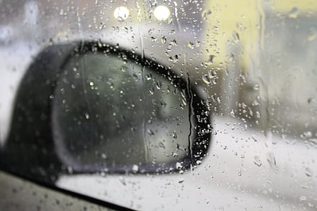 wing mirror with water drops thumbnail