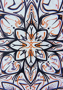 White, Black, And Orange Illustration thumbnail