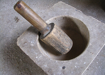 gray concrete mortar and pestle thumbnail